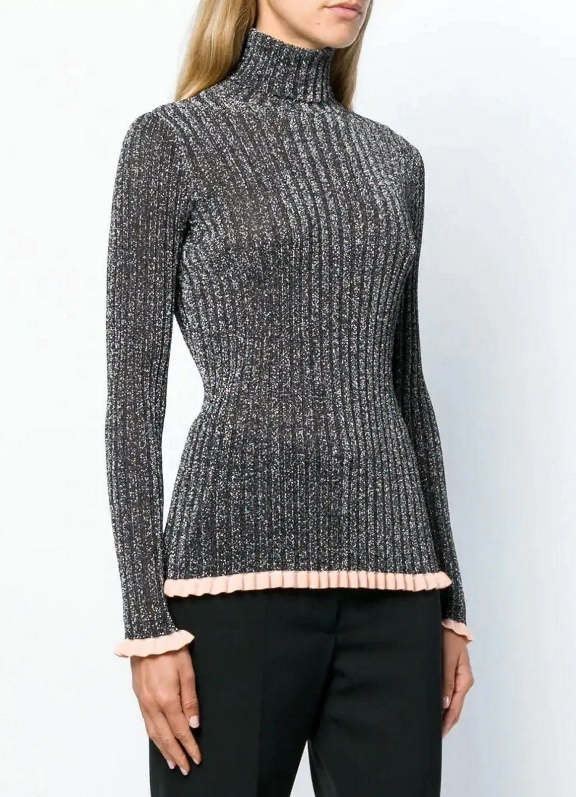 Frilled Turtleneck Jumper