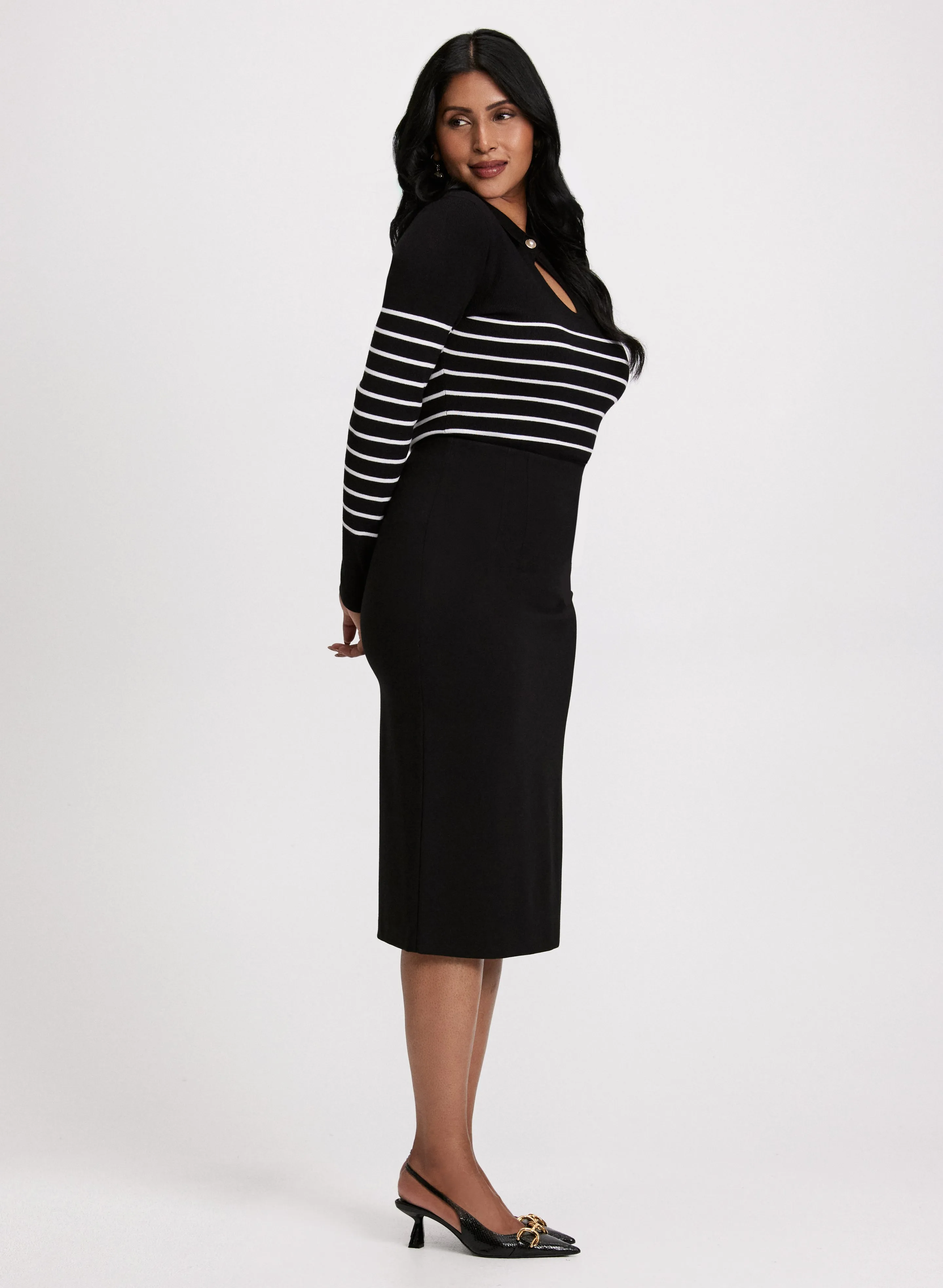 Front Slit Pencil Skirt