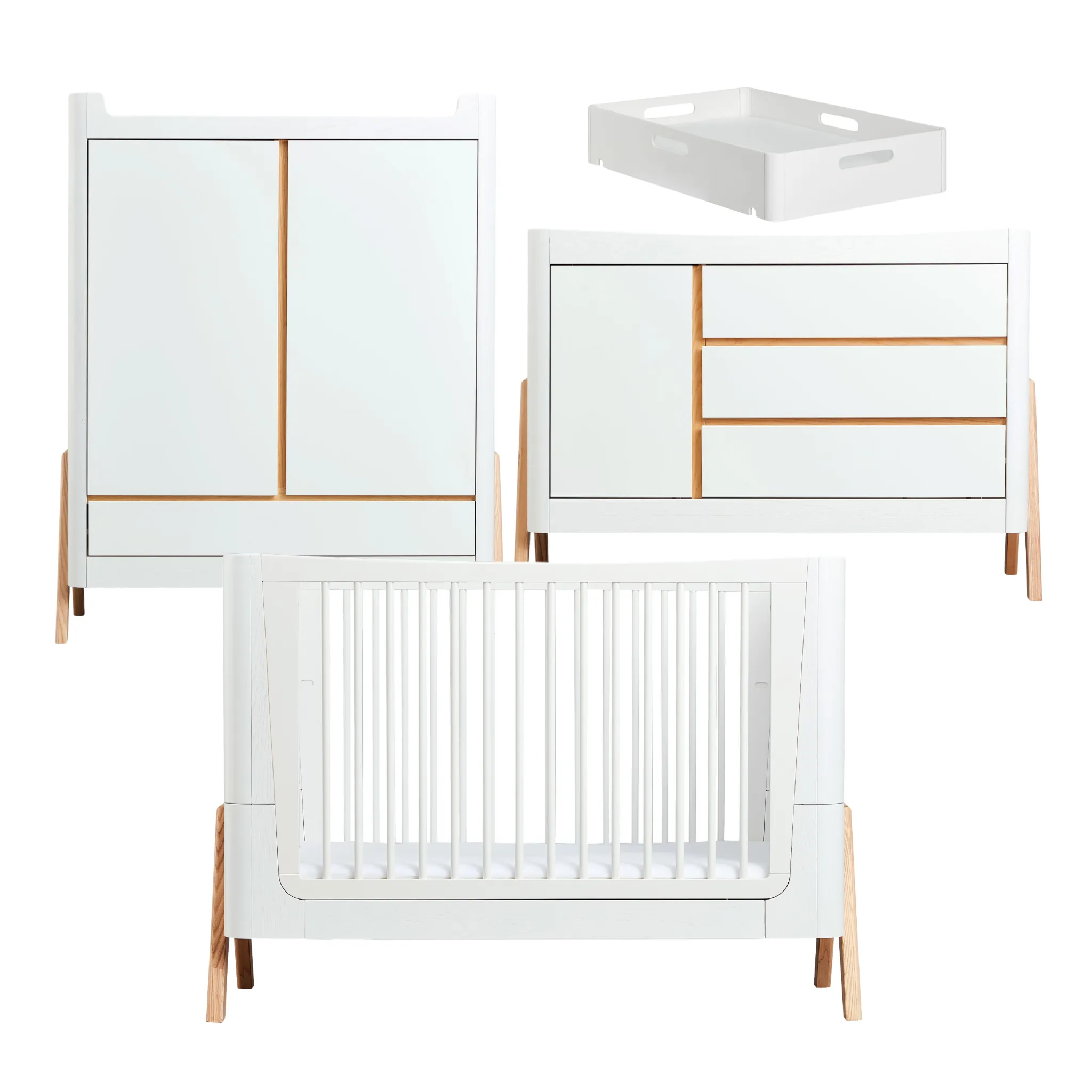 Gaia Baby | Hera Cot Bed, Dresser, Changer & Wardrobe Bundle