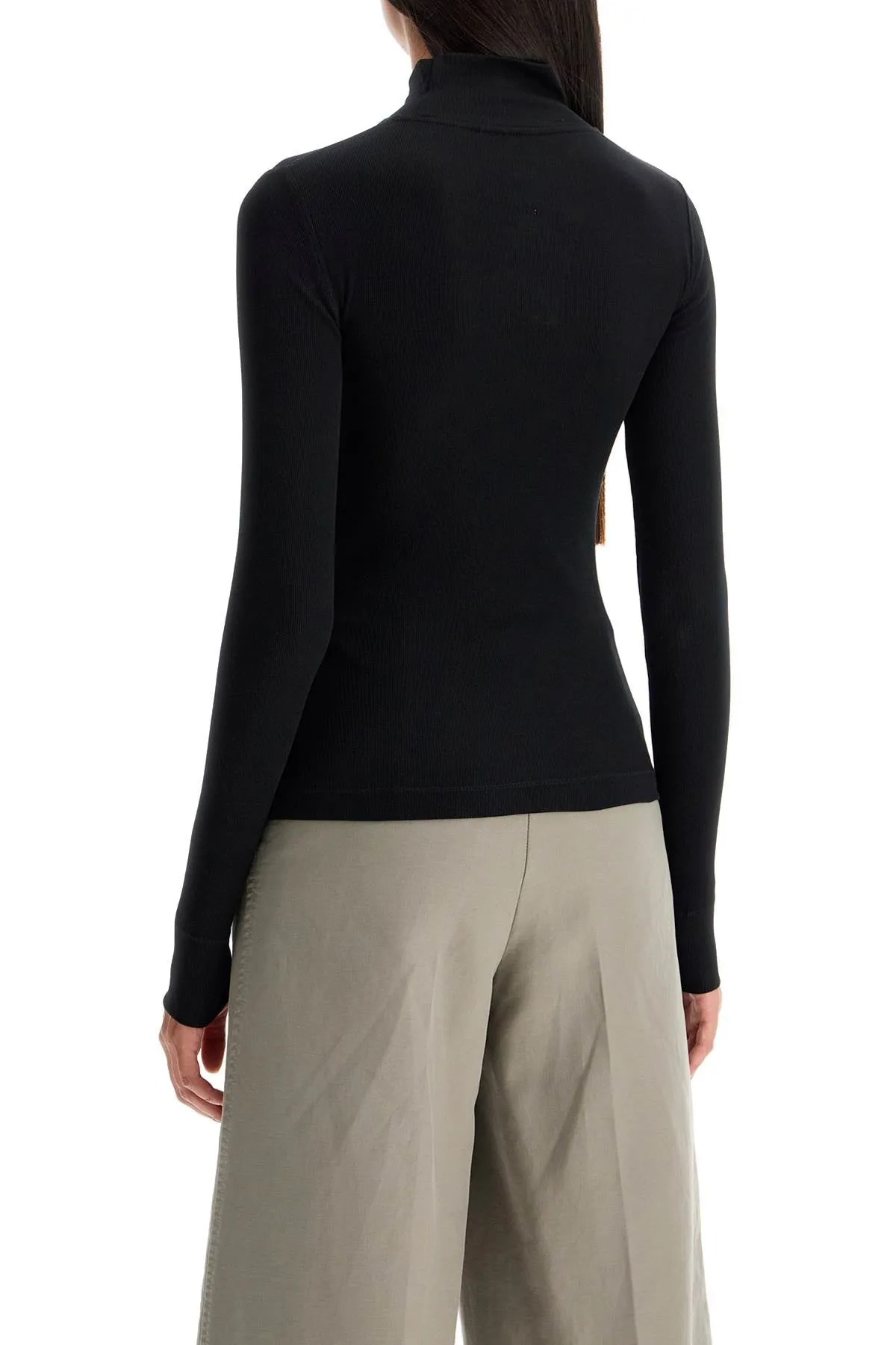 Ganni Long-Sleeved Ribbed Top