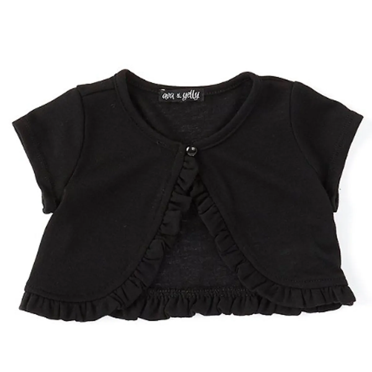 Girls Cap Sleeve Ruffle Cardigan