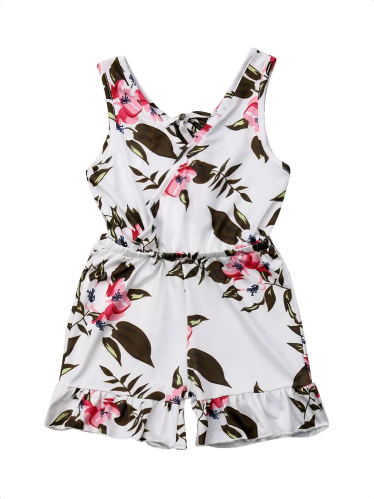 Girls Floral Cross Cover Romper