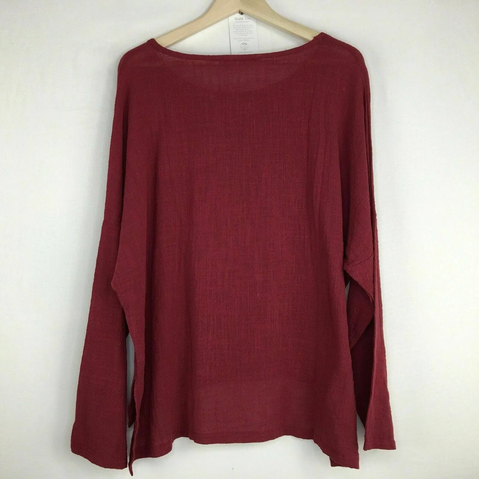 Glamorous ZANZEA Maroon Lightweight Top Blouse Plus Size 5XL