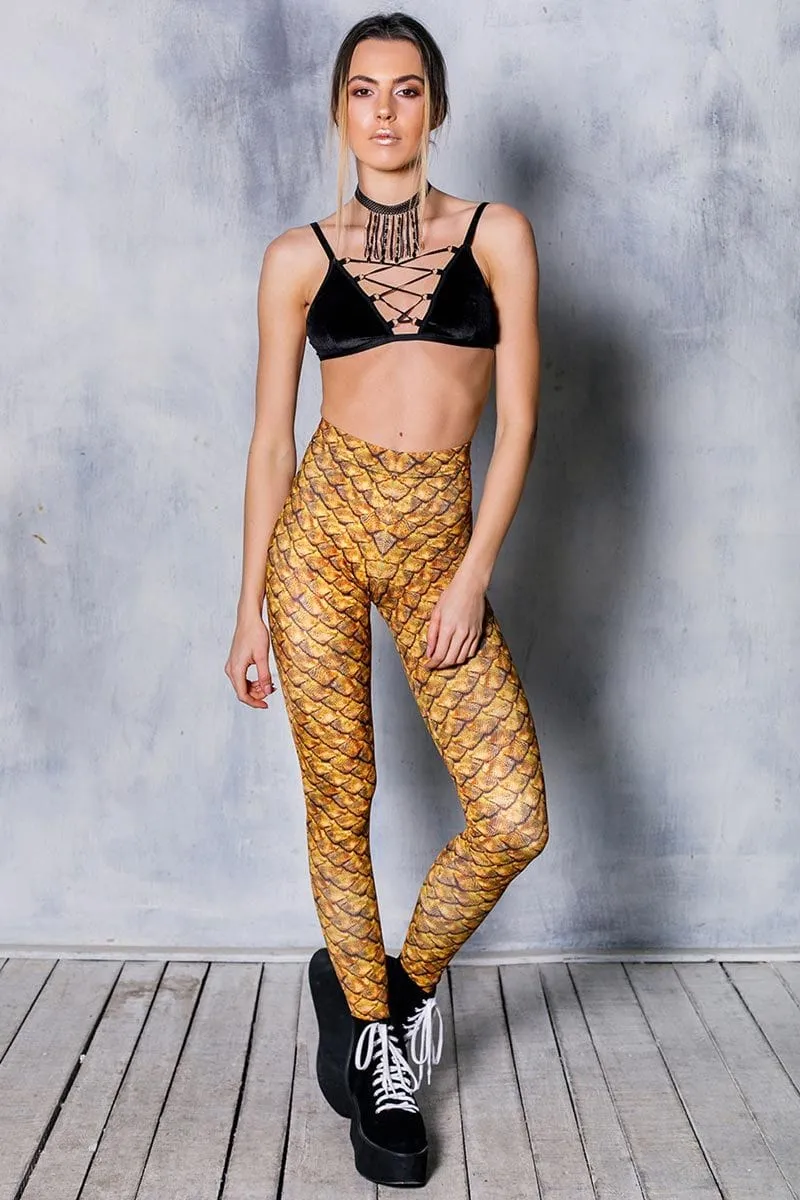 Golden Dragon Scale Leggings