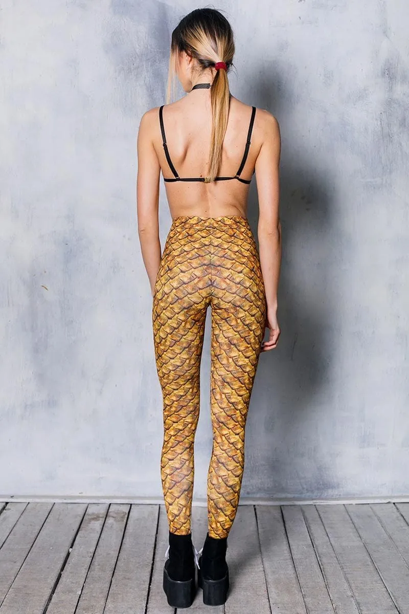 Golden Dragon Scale Leggings