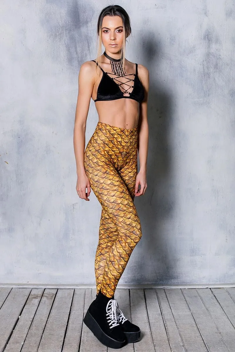 Golden Dragon Scale Leggings