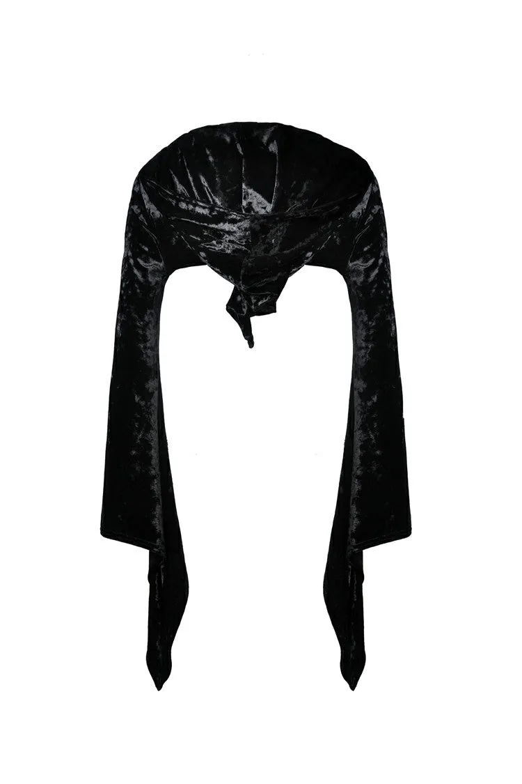 Gothic shining velvet witch cape with pointed cap BW077