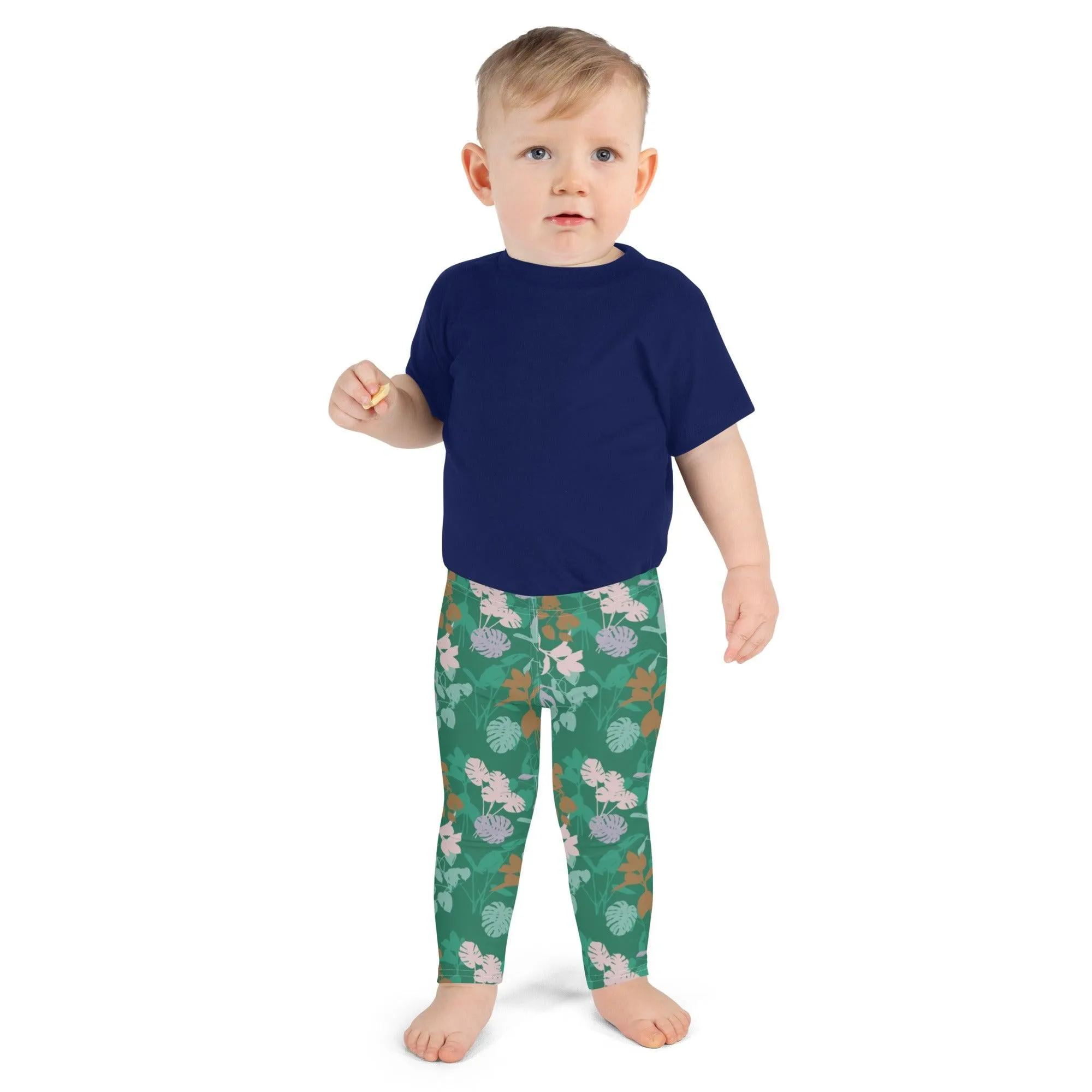 Green Floral Kid's Leggings