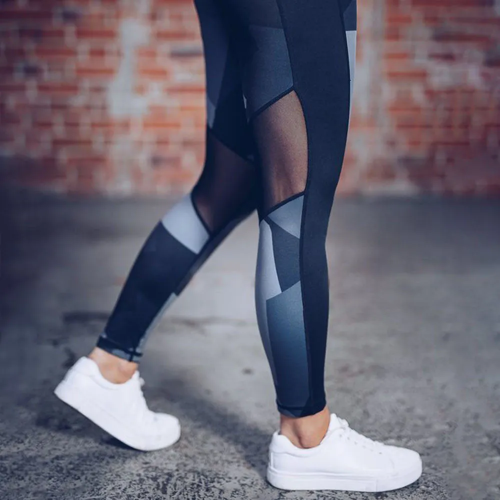 Grey Black Pattern Leggings