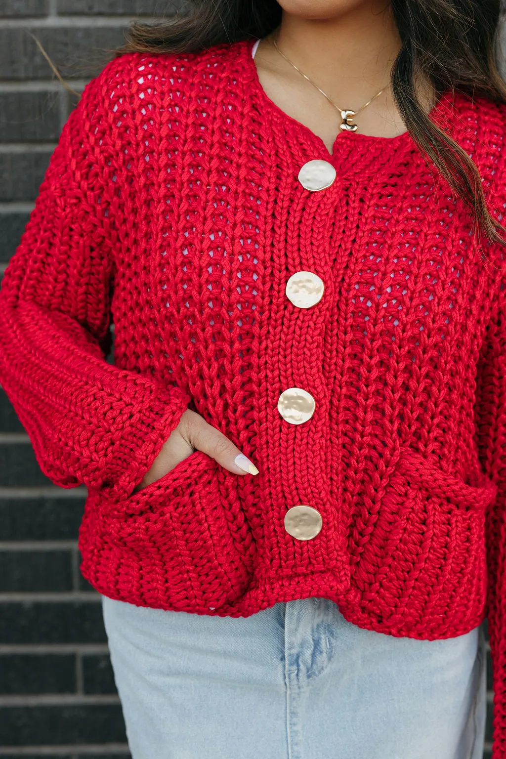 Harper Cardigan-Red