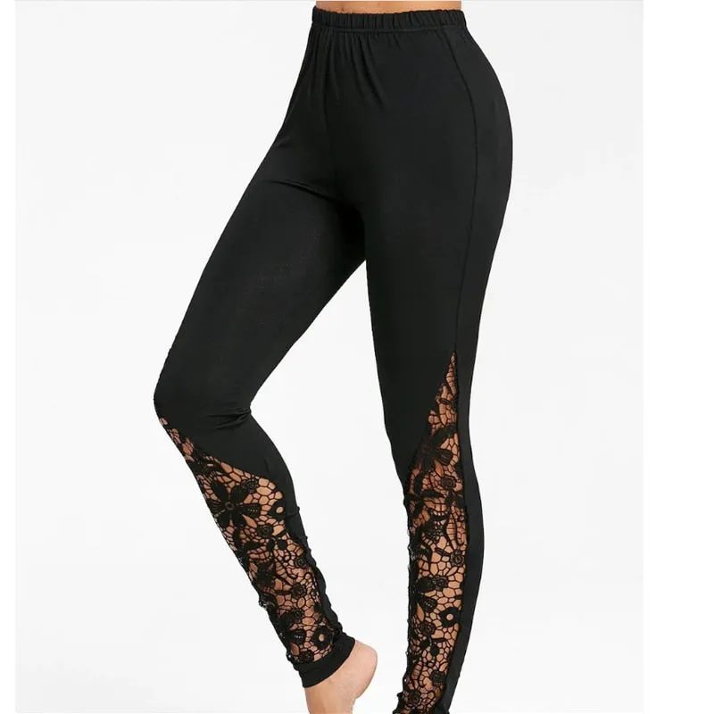 High Waist Black Lace Leggings