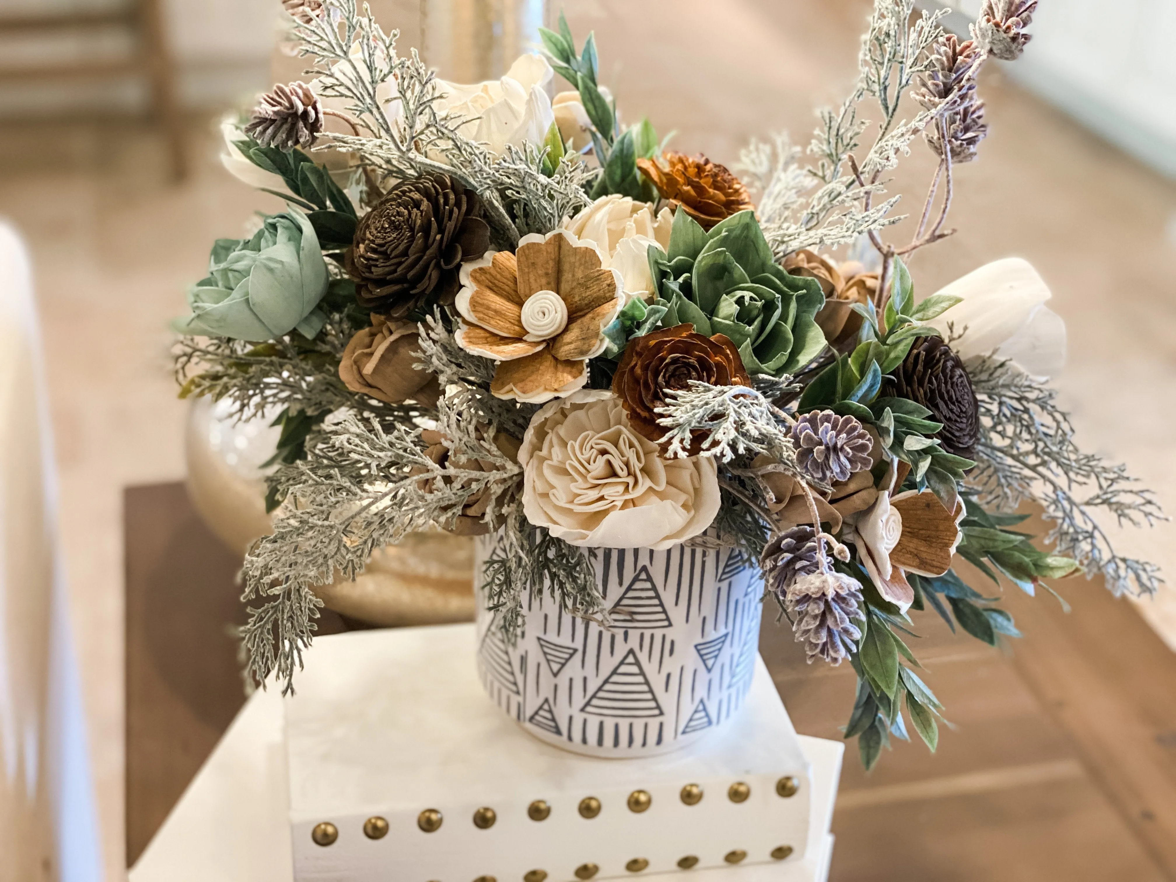 Holiday Tree - Green and Pine Sola Flower Arrangement