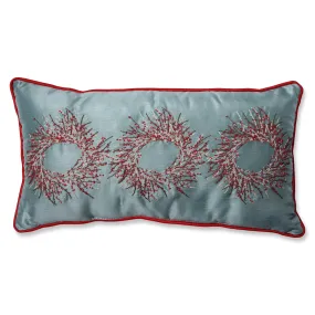 Indoor Christmas Wreaths Rectangular Throw Pillow