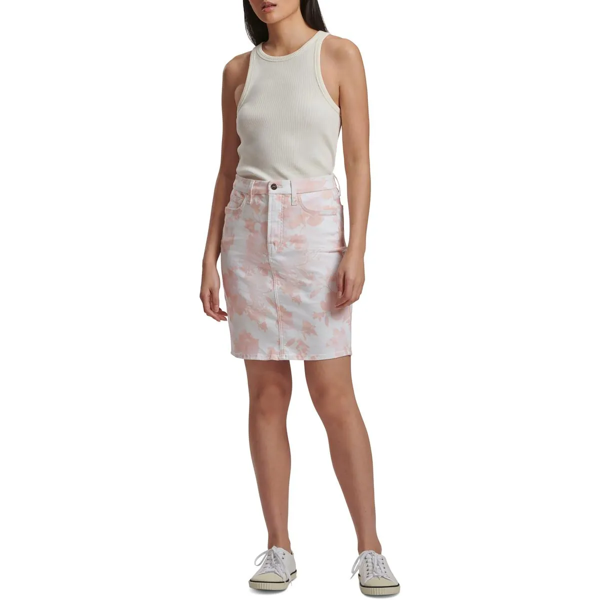 Jen7 Womens Tie-Die Mini Pencil Skirt