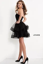 Jovani Kids K03524 short fit and flare strapless formal dress for girls, tweens & preteen