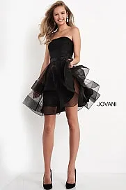 Jovani Kids K03524 short fit and flare strapless formal dress for girls, tweens & preteen