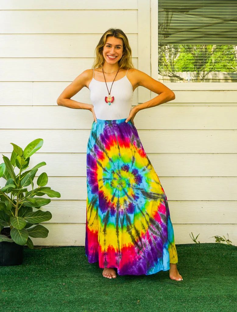 K3439- Hand Dyed Tiered Maxi Hippie Skirt