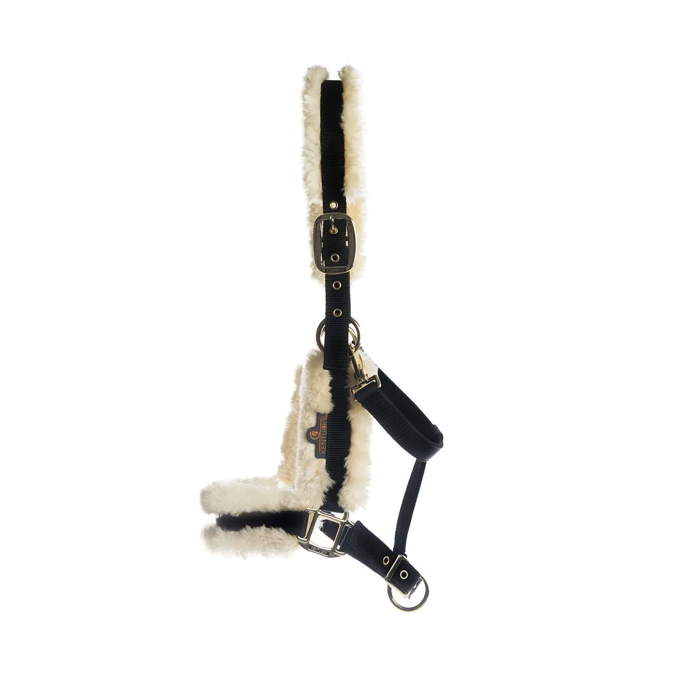 Kentucky Horsewear Nylon Sheepskin Headcollar - Natural