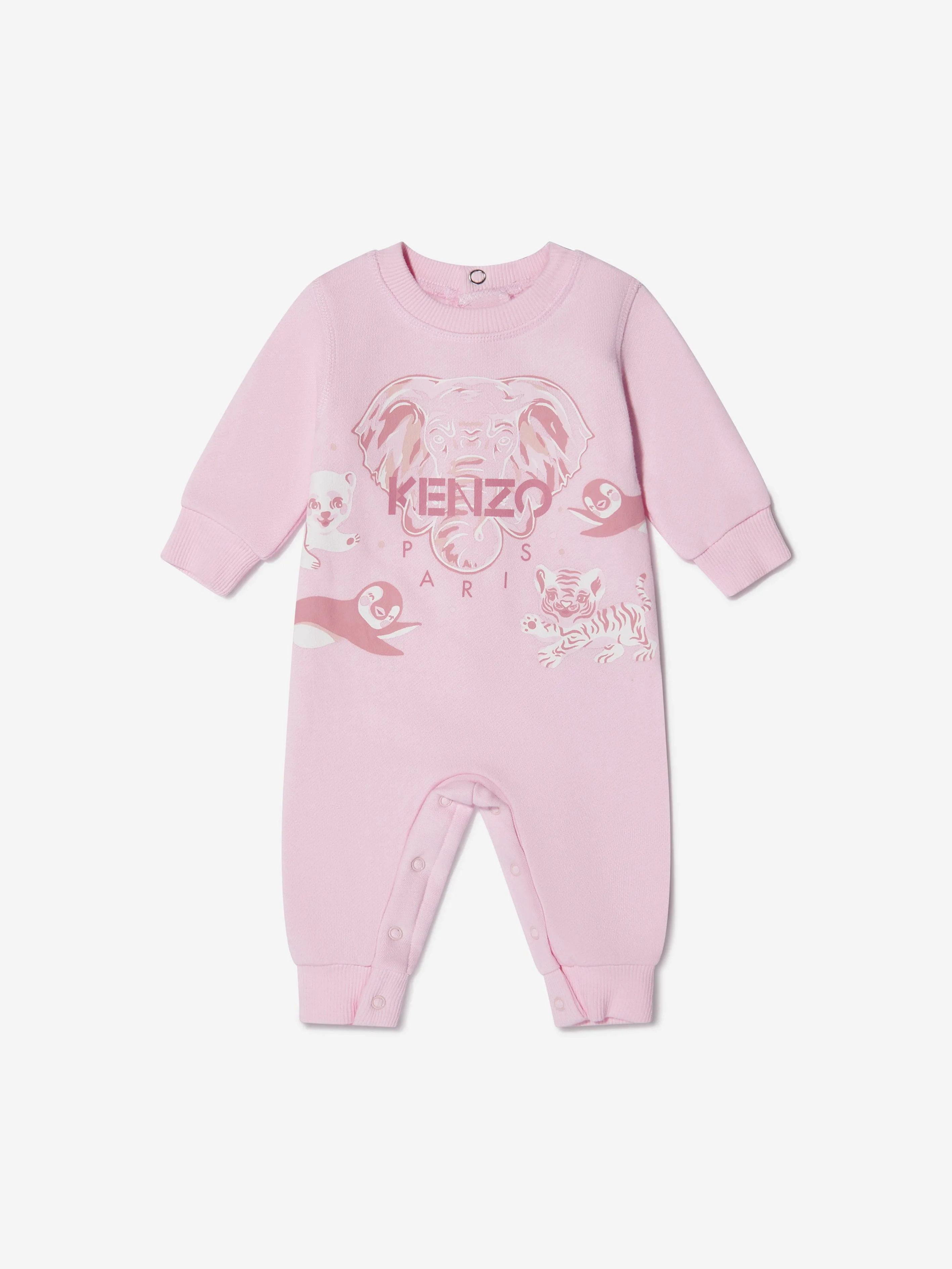 KENZO Baby Girls Organic Cotton Elephant Romper