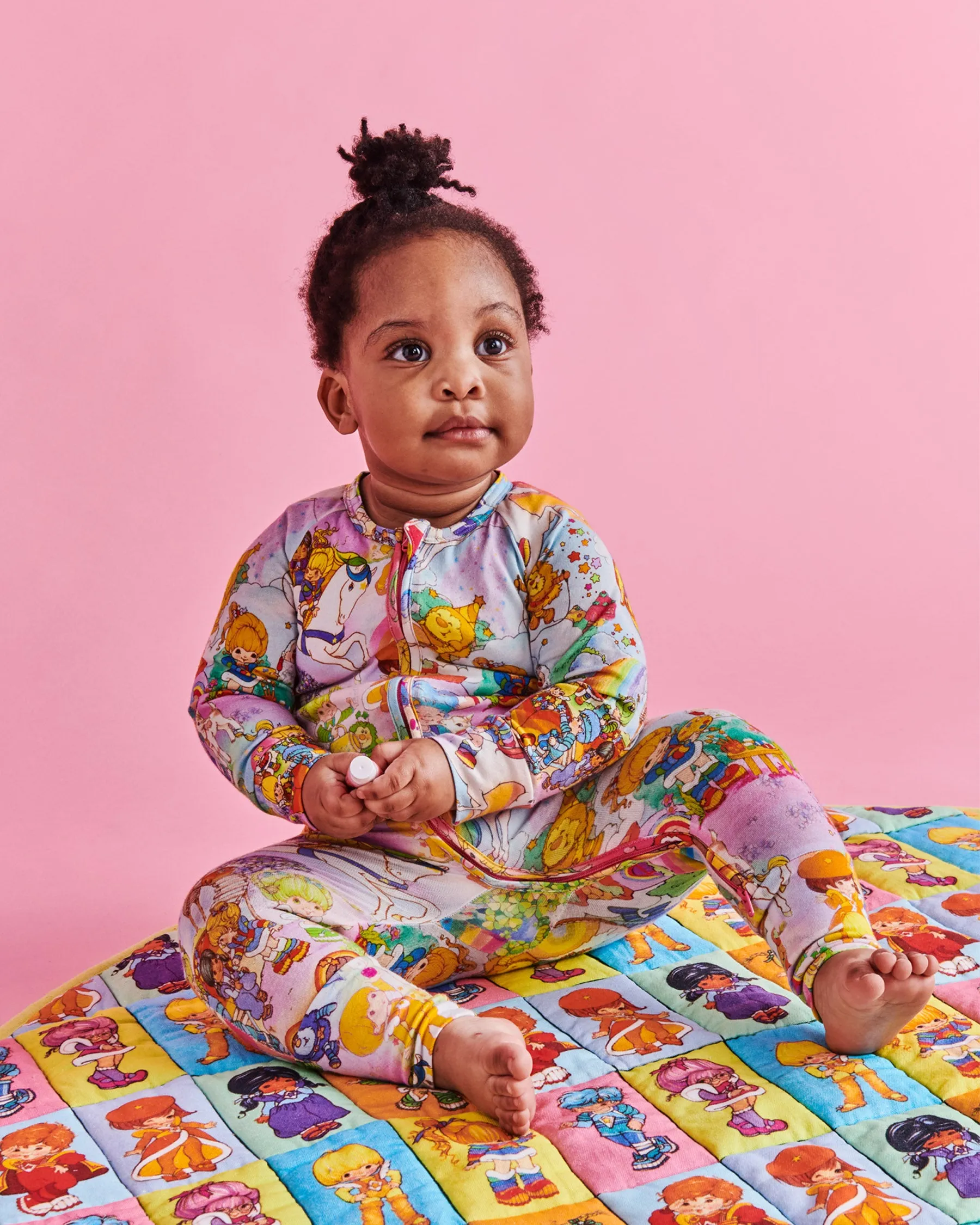 Kip&Co x Rainbow Brite Brite Side Organic Long Sleeve Zip Romper