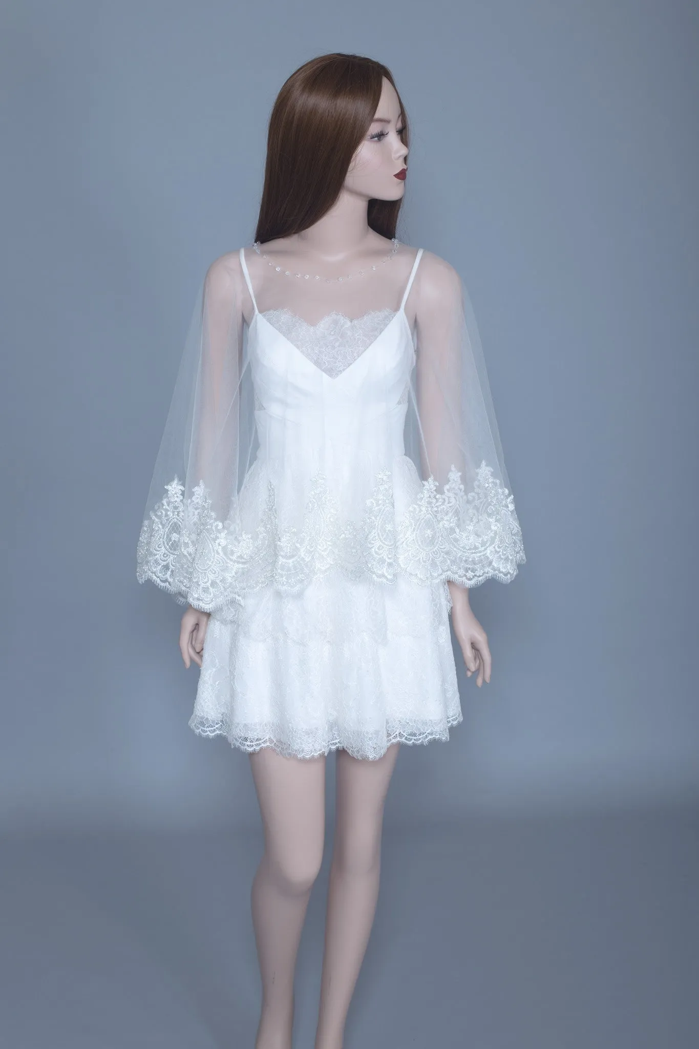 Lace Bridal Cape (#LEORA)