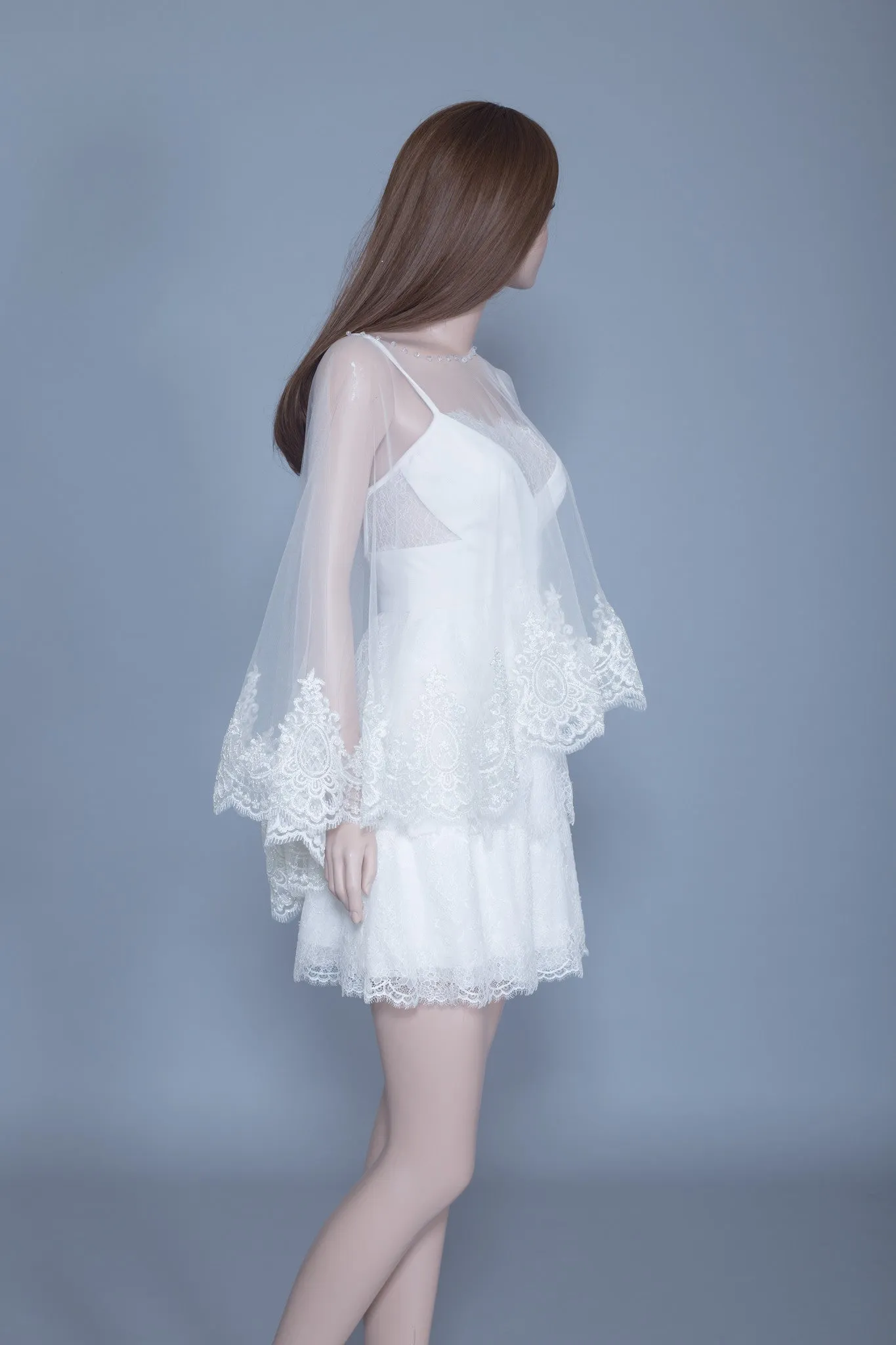 Lace Bridal Cape (#LEORA)