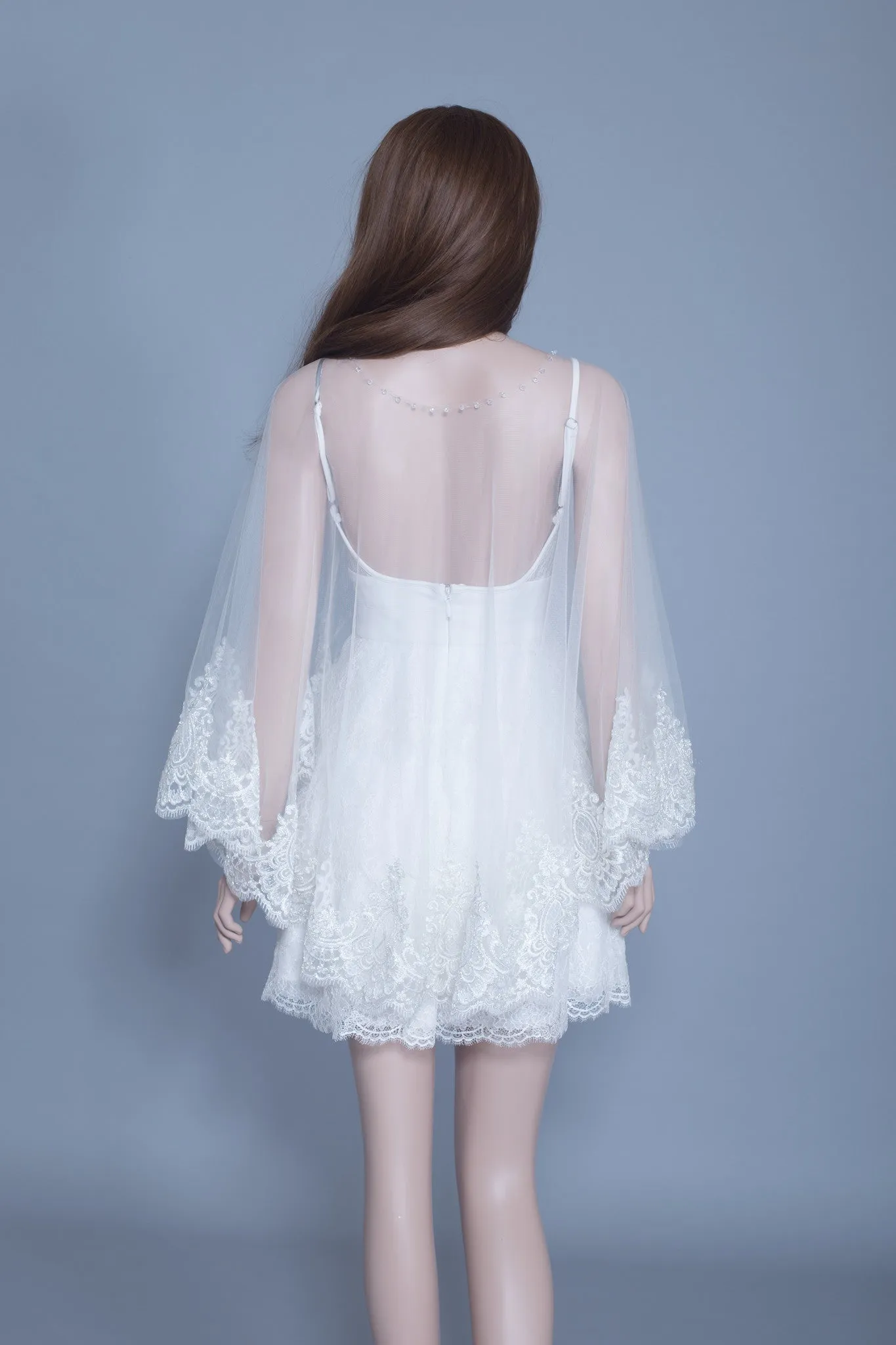 Lace Bridal Cape (#LEORA)