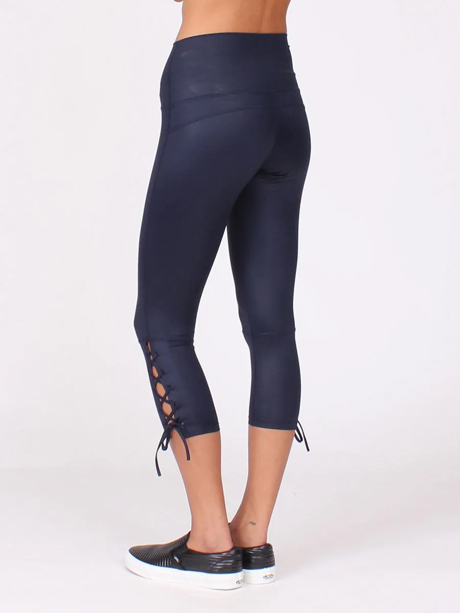 Lace Up Capri Midnight | Final Sale