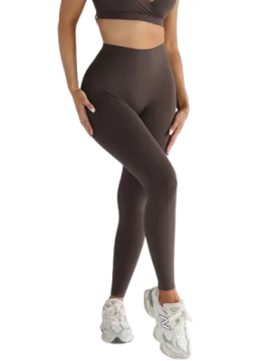 Leelo Sculpt Full Length Leggings - Dark Chocolate