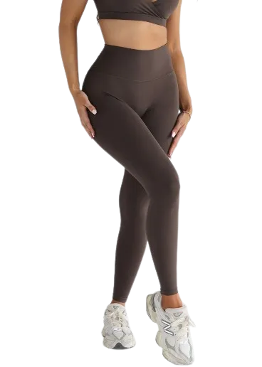 Leelo Sculpt Full Length Leggings - Dark Chocolate