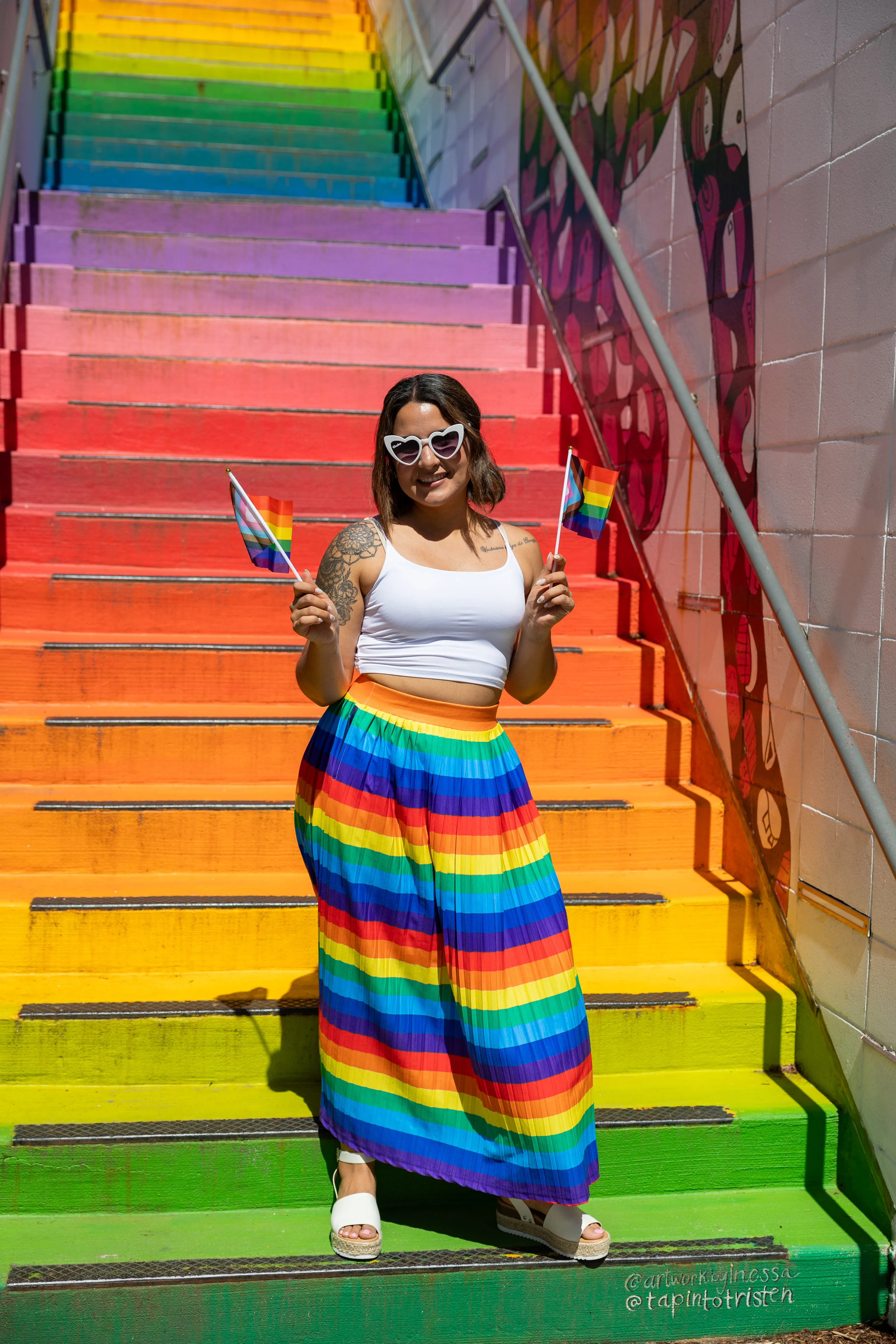 Life In Colors Rainbow Pleated Maxi Skirt [FINAL SALE]