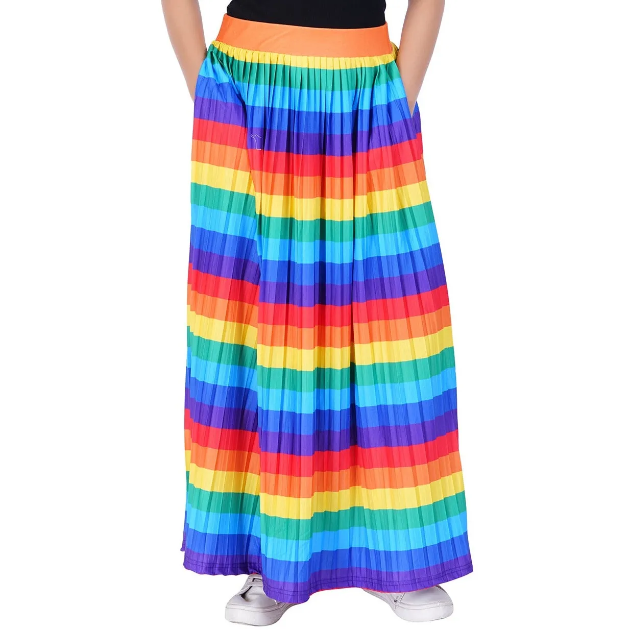 Life In Colors Rainbow Pleated Maxi Skirt [FINAL SALE]