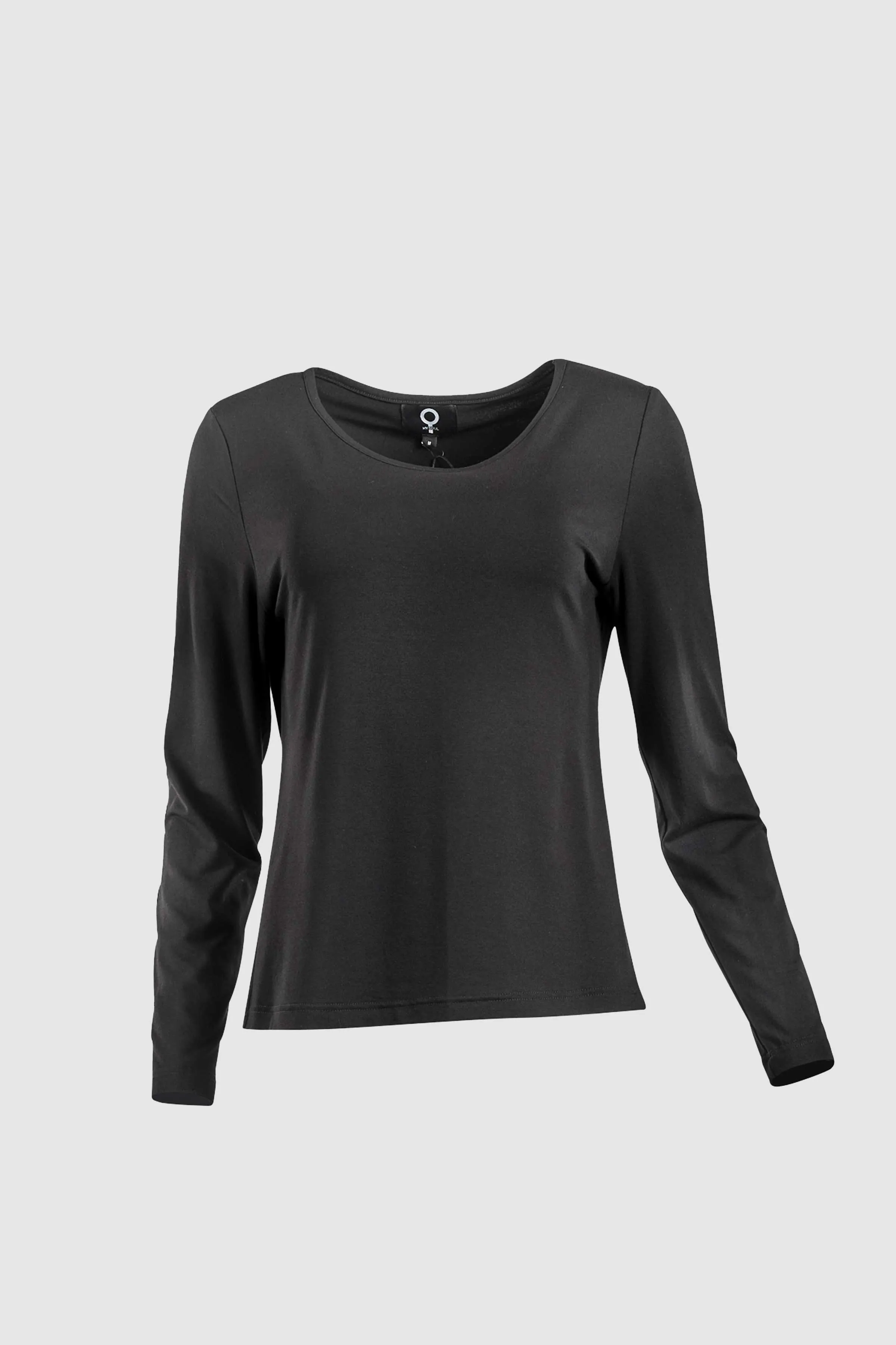 Long Sleeve Jersey Top in Black