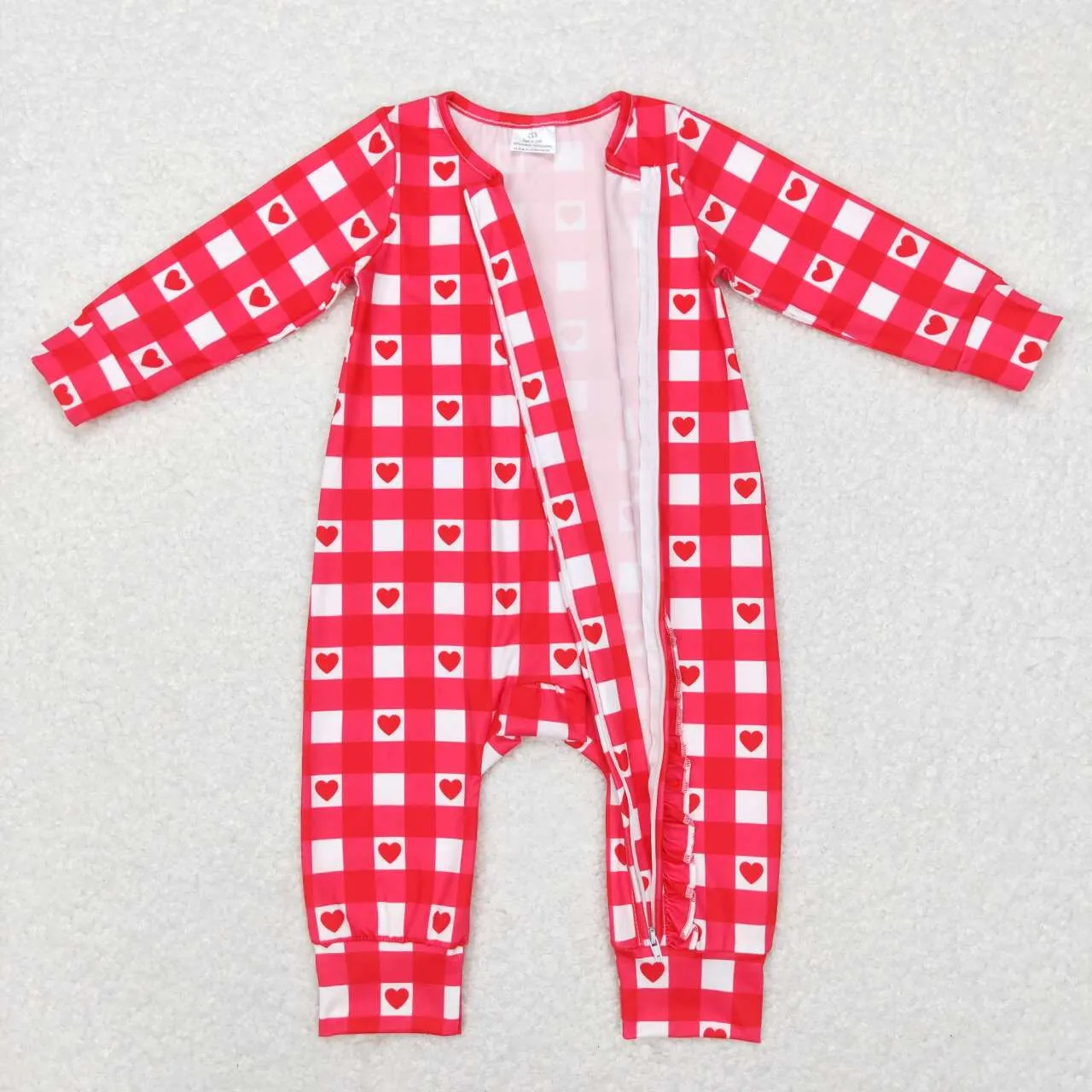 LR0832 baby girl heart long sleeve onesie