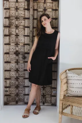 Lulu Linen Dress Black