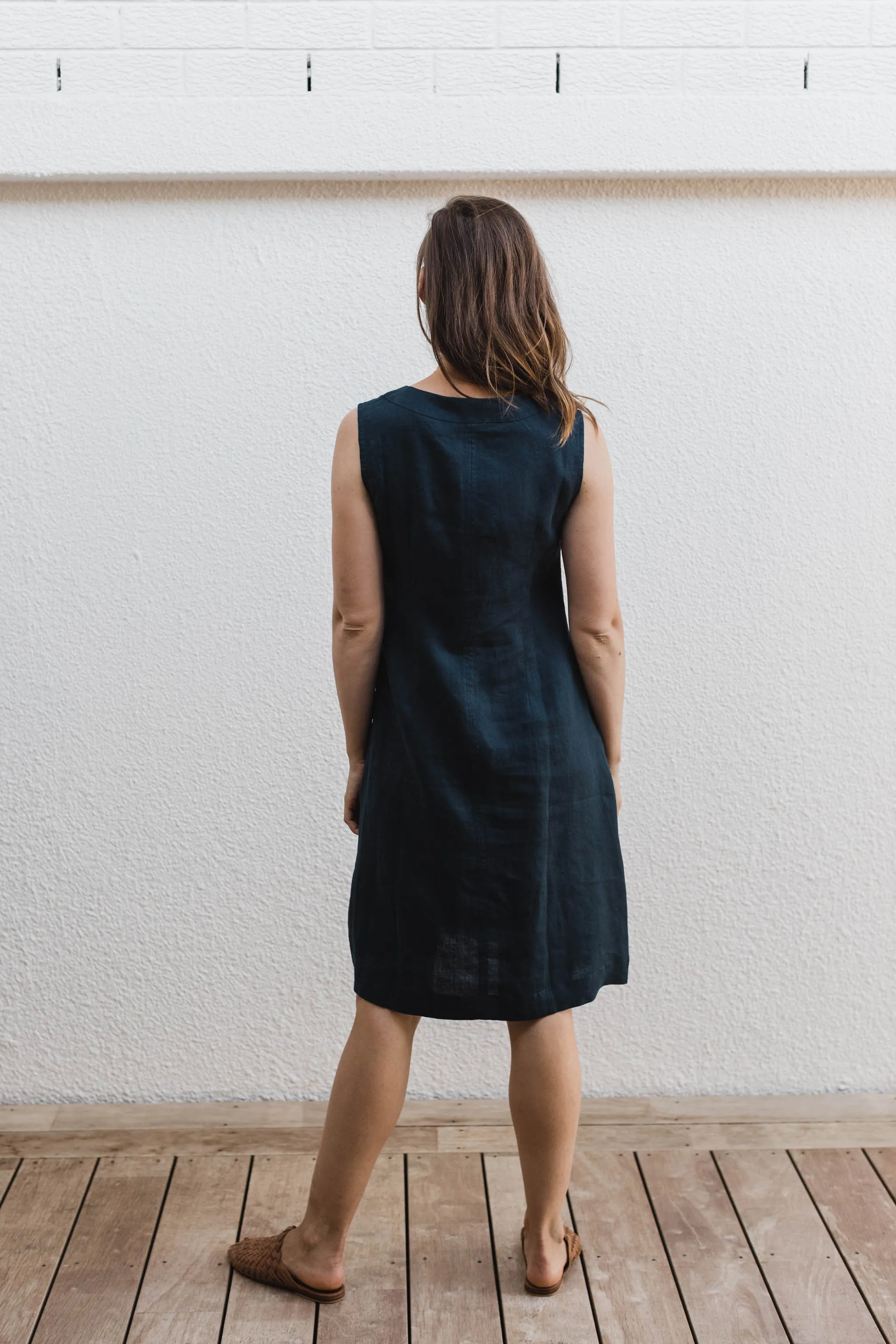 Lulu Linen Dress Navy