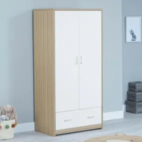 Luno Veni Double Wardrobe - Oak & White