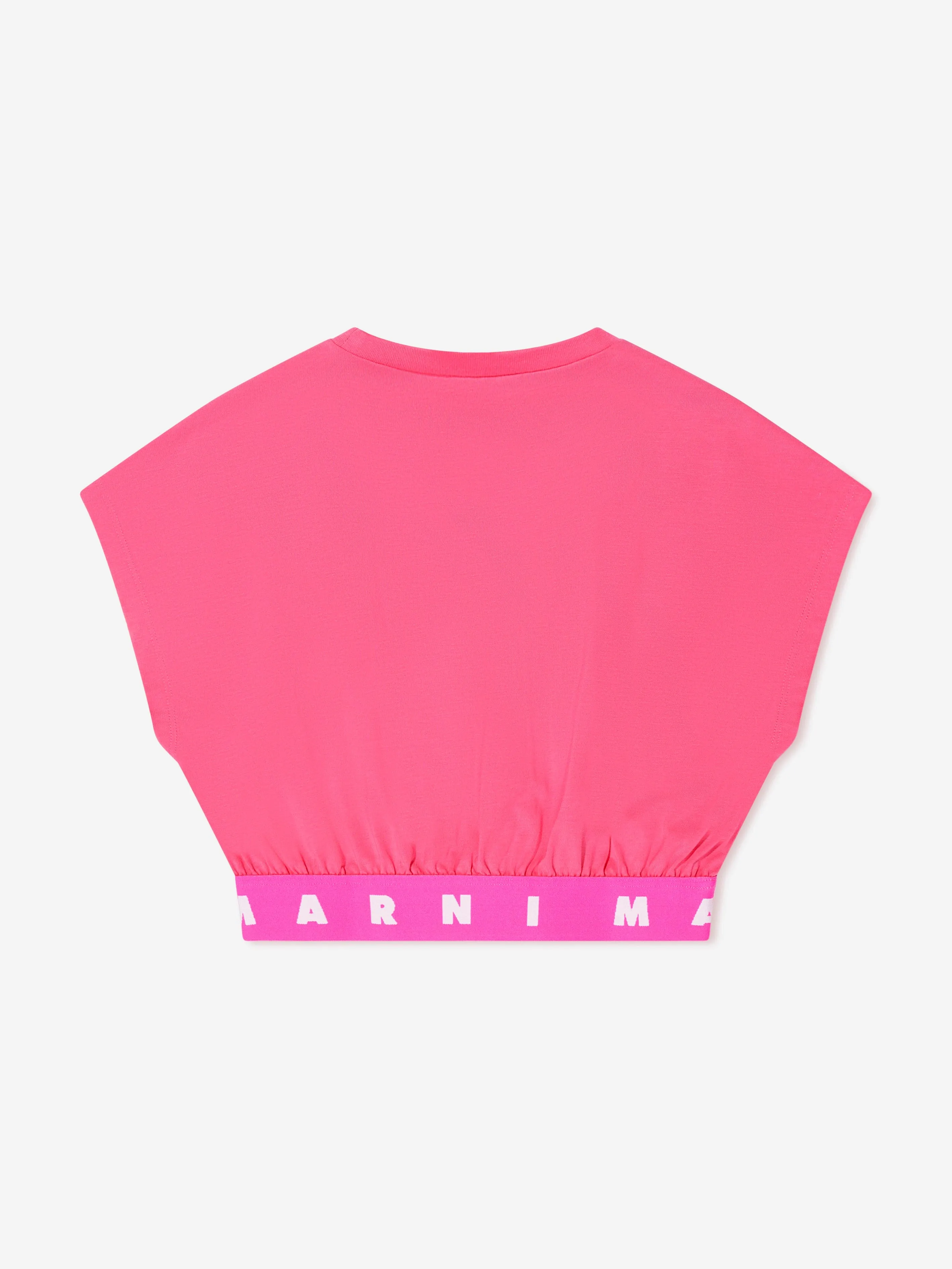 MARNI Girls Logo Band Cropped Top in Pink