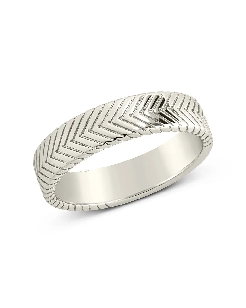 Men's Herringbone Chain Band Ring