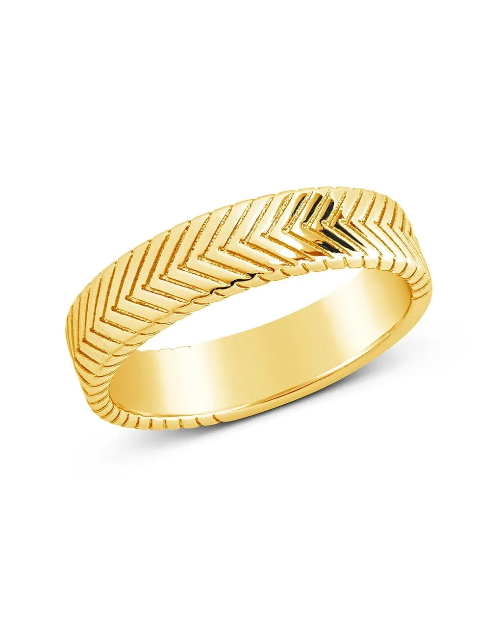 Men's Herringbone Chain Band Ring