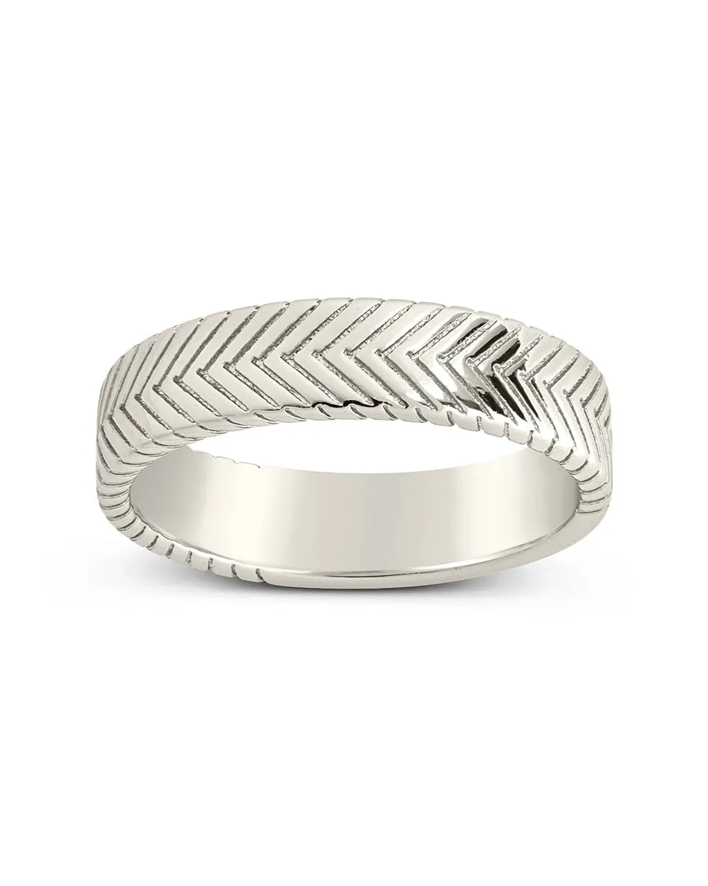 Men's Herringbone Chain Band Ring