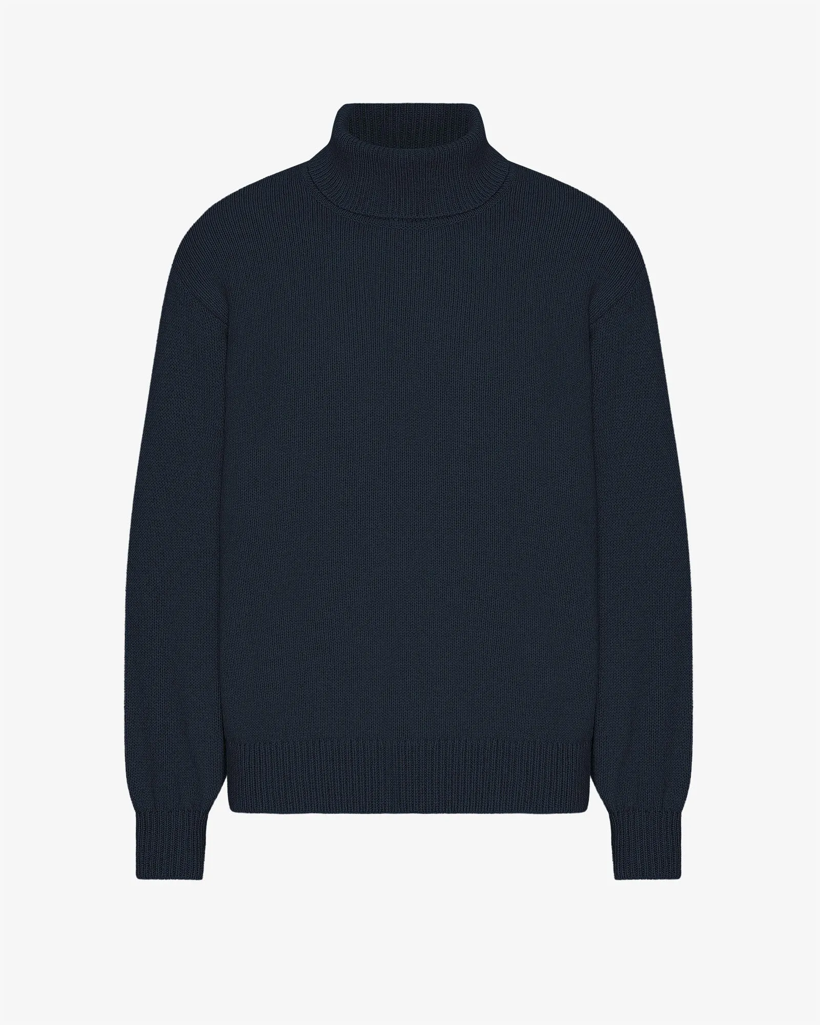 Merino Wool Turtleneck - Navy Blue