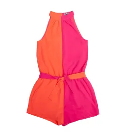 MIA New York Split Romper - Coral & Fuchsia