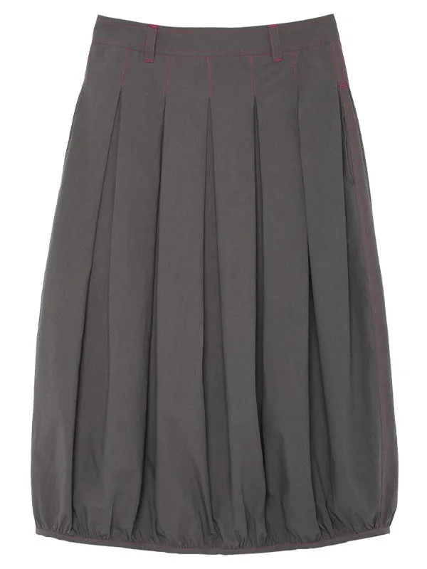 Middle Length Bad Pleated Skirt