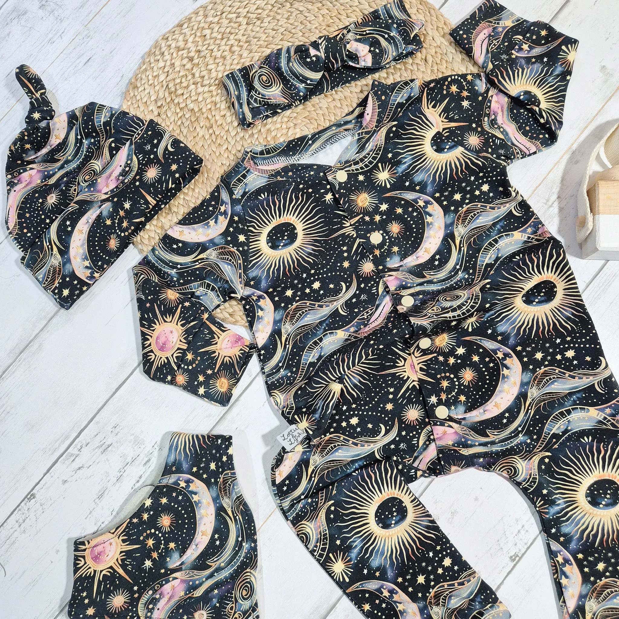 Midnight Batik | Celestial Baby Romper