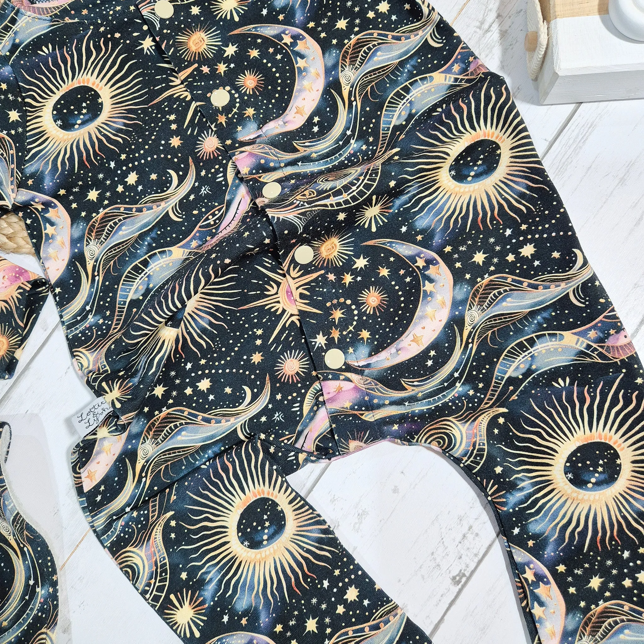 Midnight Batik | Celestial Baby Romper