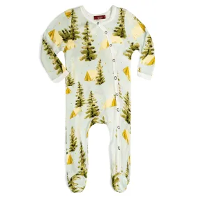 Milkbarn Kids Bamboo SNAP Footed Romper | Camping