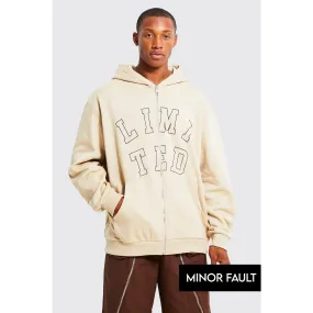 (Minor Fault) Lightweight Zip Thorugh Graphic Hoodie