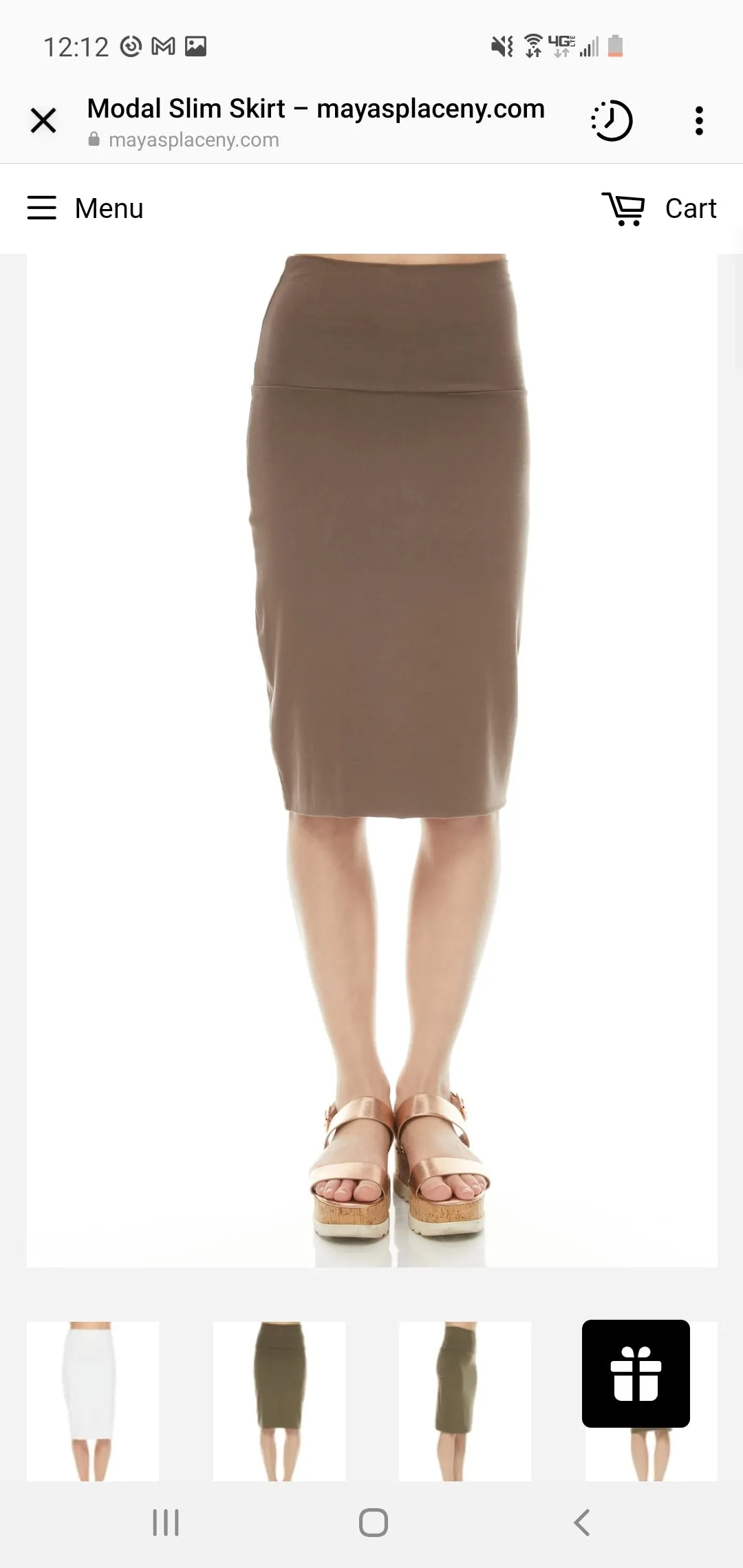 Modal Slim Skirt:  Smokey