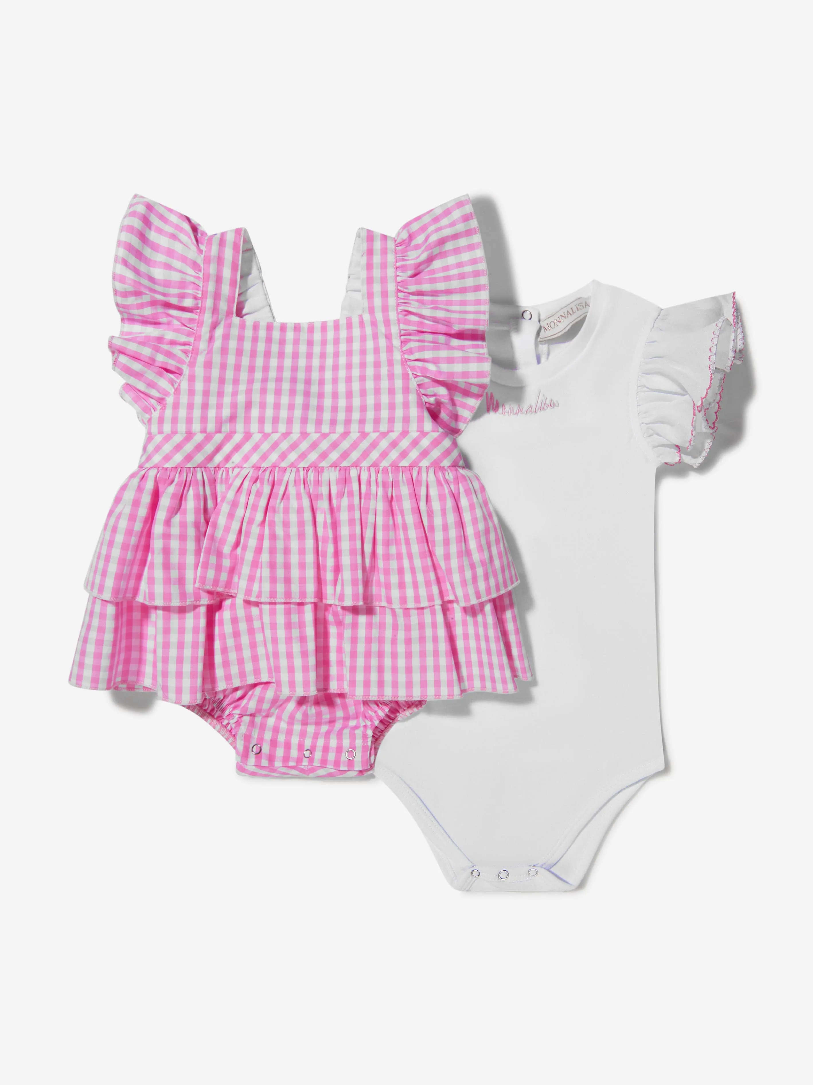 Monnalisa Baby Girls Cotton Gingham Romper